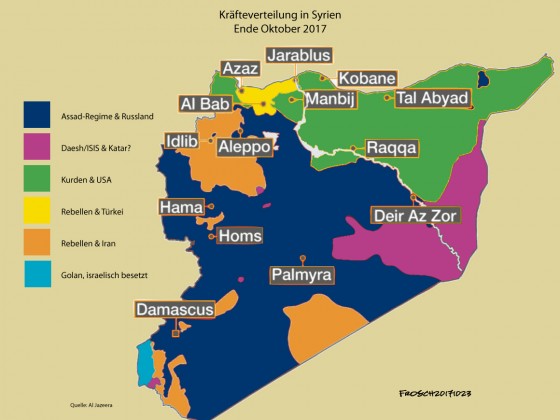 Militärische und politische Kräfteverhältnisse in Syrien, Ende Oktober 2017