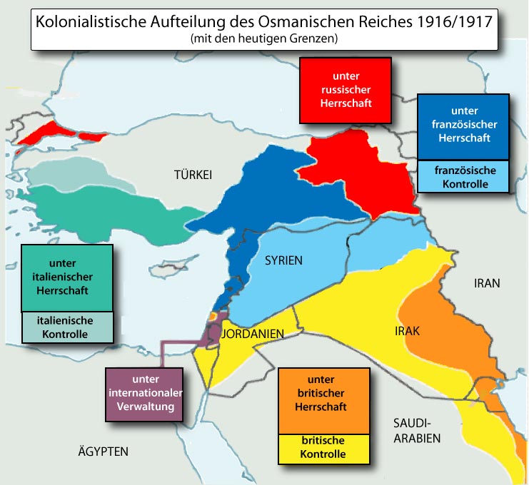 Koloniale Aufteilung des Nahen Ostens 1916/17
